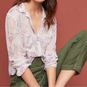 Anthropologie | Paisley Button Down Blouse Size Small